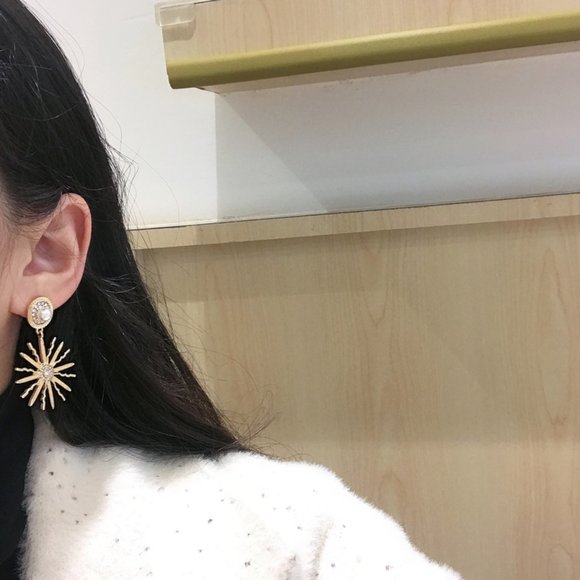 LAST ONE 💖Sun Boho Firework Faux Pearl Earrings - Picture 6 of 9